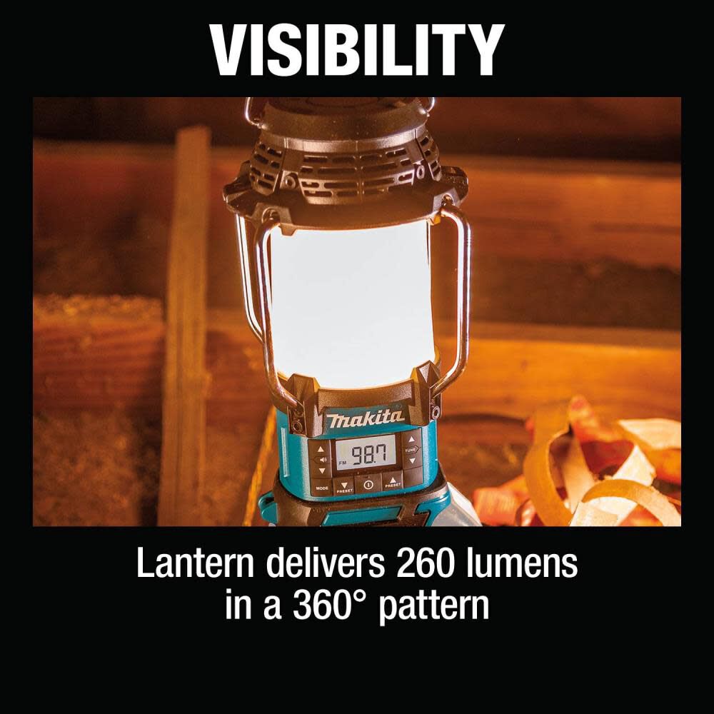 Makita 18V LXT Lantern with Radio Cordless Bare Tool XRM12 from Makita