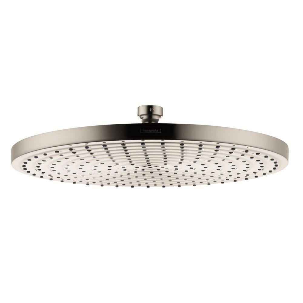 Hansgrohe Raindance 300 Air 1-Spray Patterns with 2.5 GPM 12 in. Ceiling Mount Fixed Shower Head in Brushed Nickel 27493821