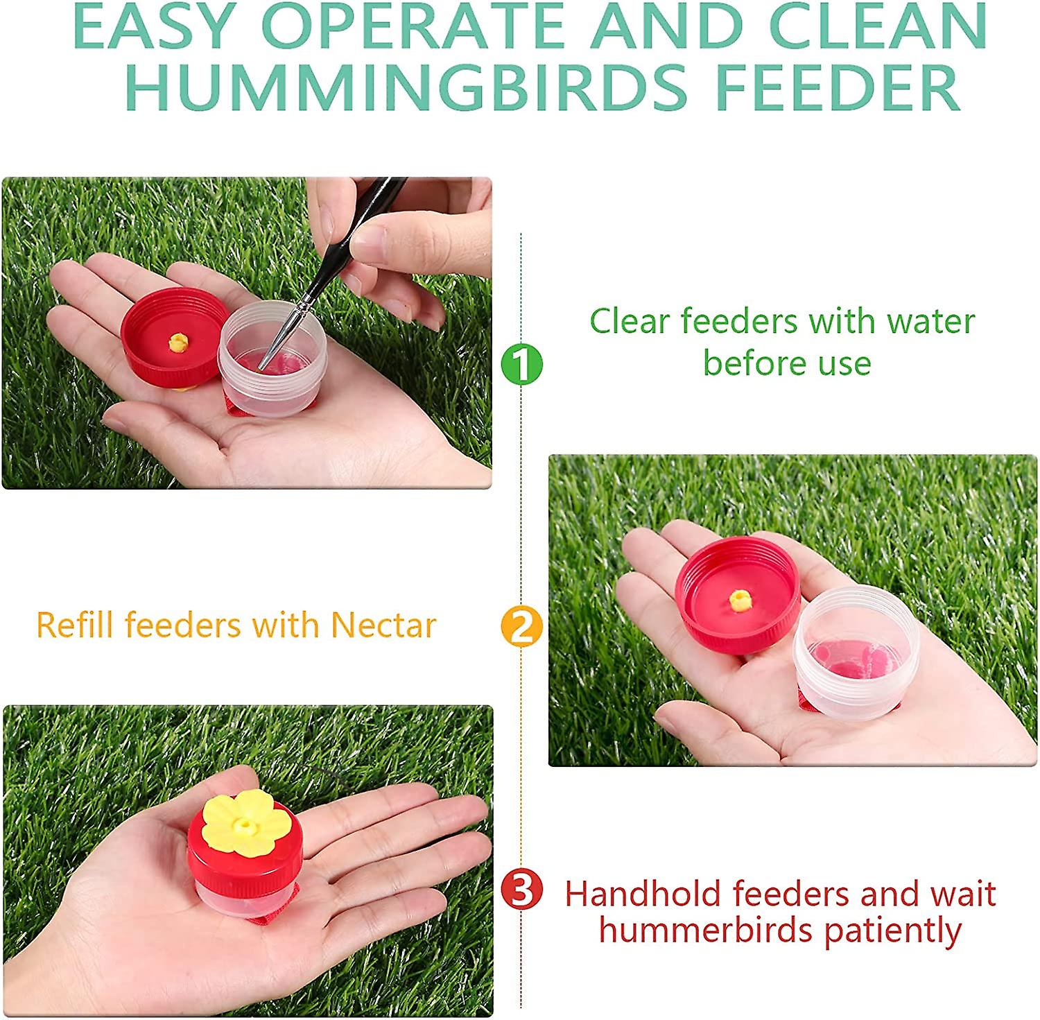 Hummingbird Ring Feeder Hummingbird Hand Feeder For Outdoors Flower Hand Held Hummingbird Feeding Tools Mini Hand Feeding Tools Backyard Nature， Red A