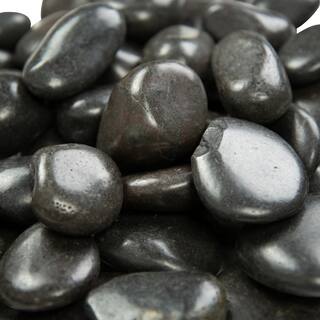 MSI Black Polished Pebbles 0.5 cu. ft . per Bag (1 in. to 2 in.) Bagged Landscape Rock (28 bagsCovers 14 cu. ft.) QBLK5POL40HP