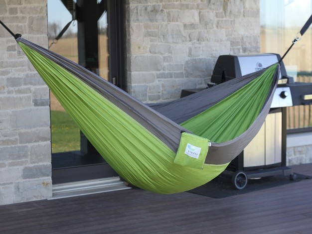 Gray And Green Heavy Duty Lightweight Traveler s Nylon Hammock