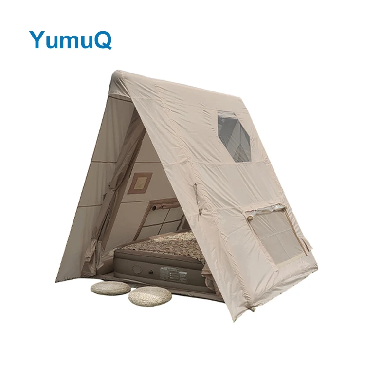 YumuQ 4m Best Selling Automatic Big Inflatable Air Bell Glamping Camping Tent Cotton Canvas For 10 Persons