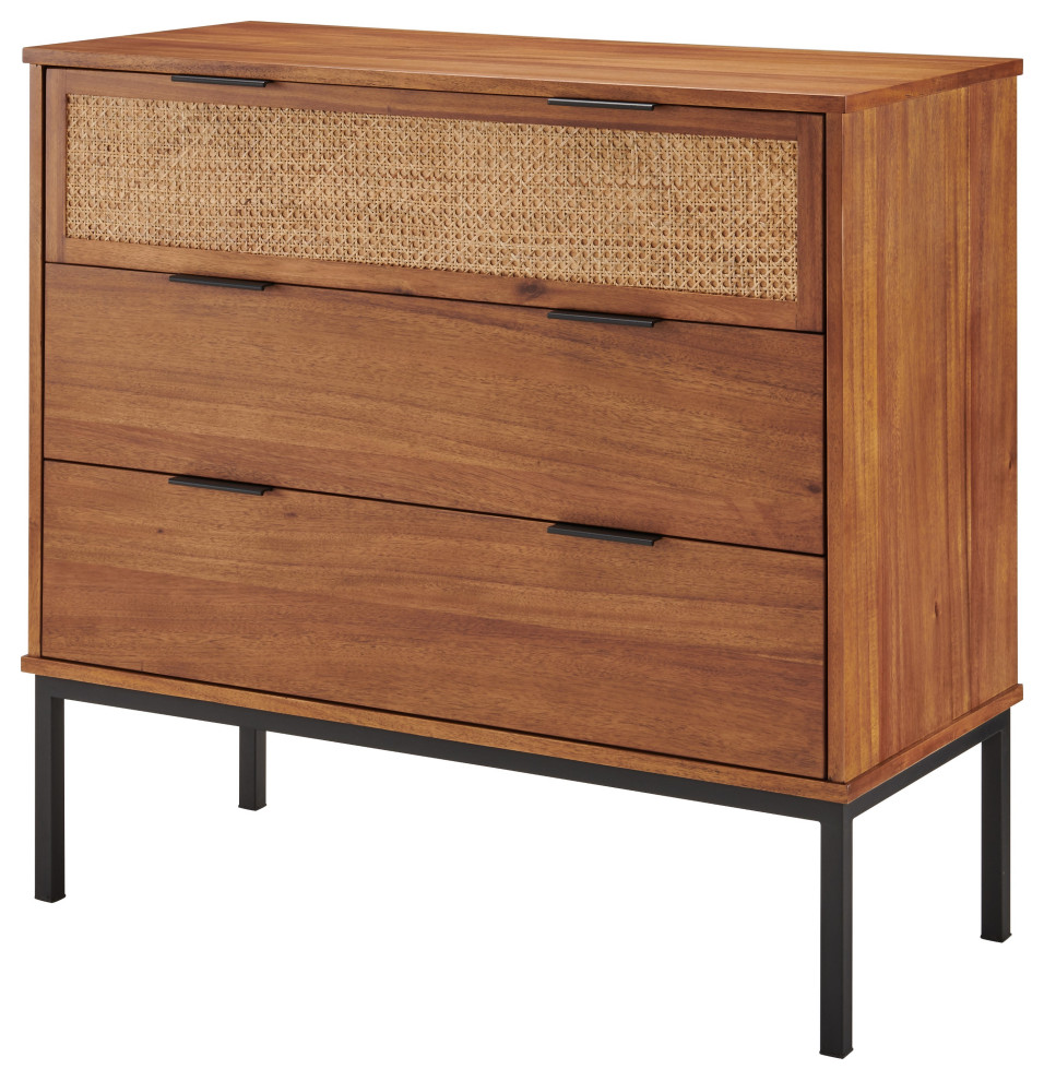 Caine Rattan Chest 3 Drawers   Tropical   Accent Chests And Cabinets   by HedgeApple  Houzz