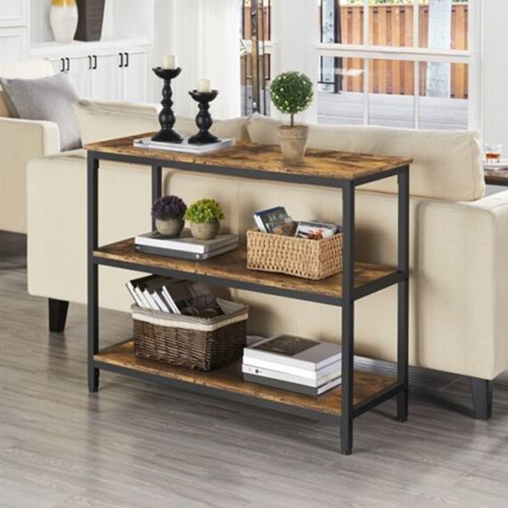 Industrial Console Table Storage 3 Tier Sofa Entryway Living Room   54 x 84