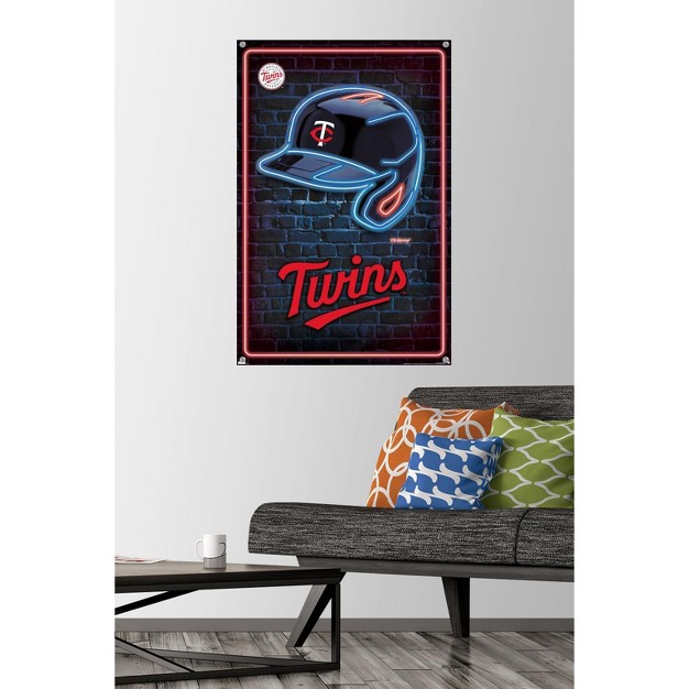 Trends International Mlb Minnesota Twins Neon Helmet 23 Unframed Wall Poster Prints