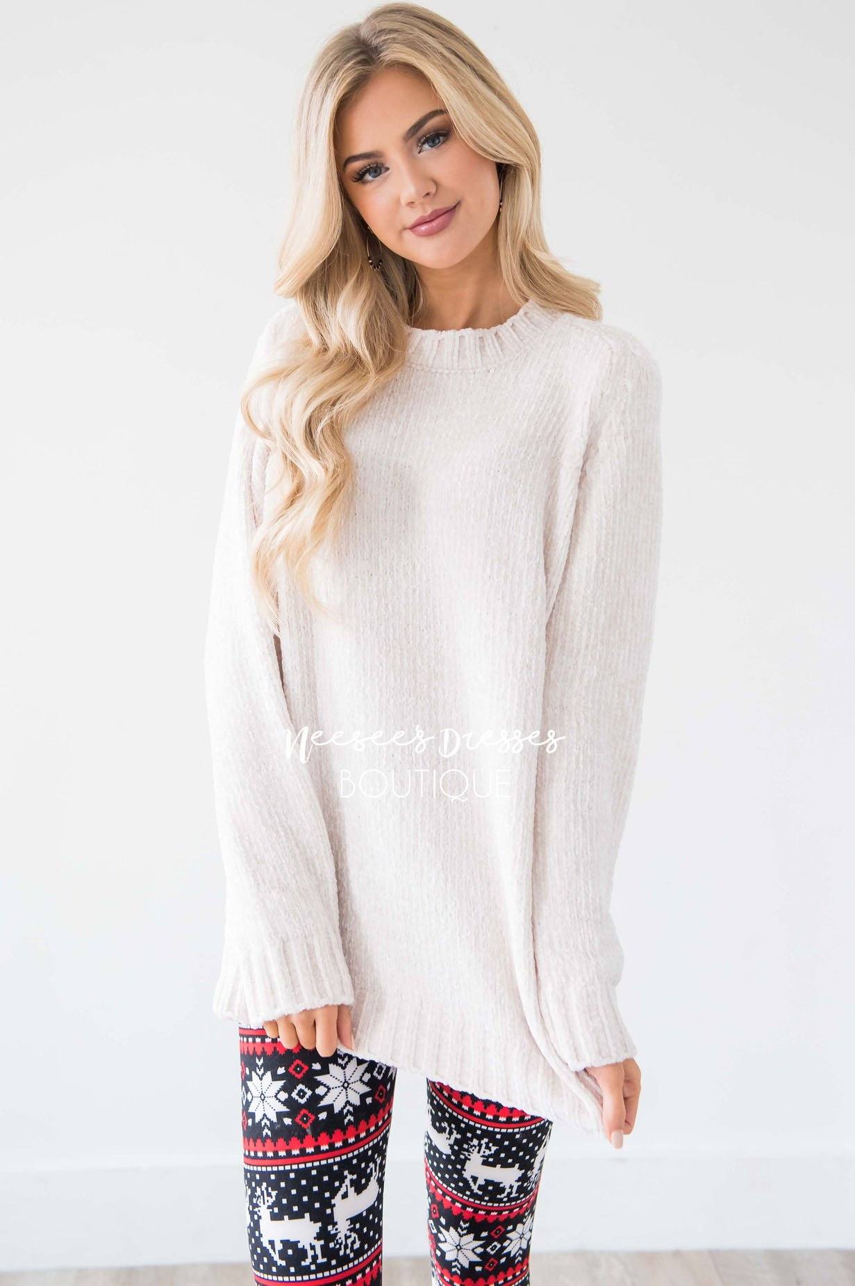 Afraid To Fall Chenille Knit Sweater