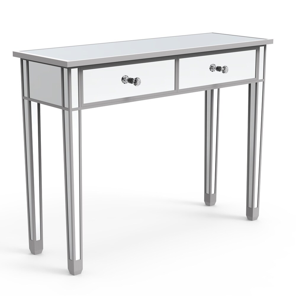 Mirrored Console Table Entry Table with 2 Drawers  Accent Sofa Table for Living Room