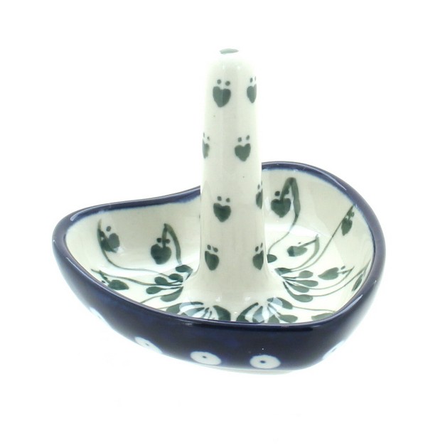 Blue Rose Polish Pottery 904 Ceramika Artystyczna Ring Holder