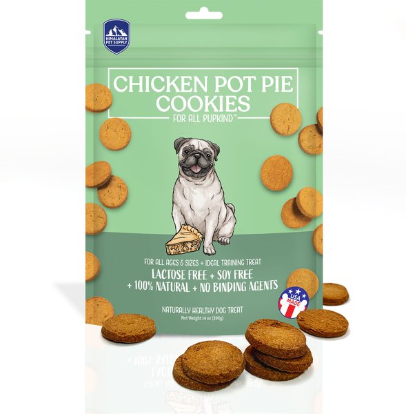 Himalayan Pet Supply Grain-Free Chicken Pot Pie Cookies Crunchy Dog Treats， 14-oz bag