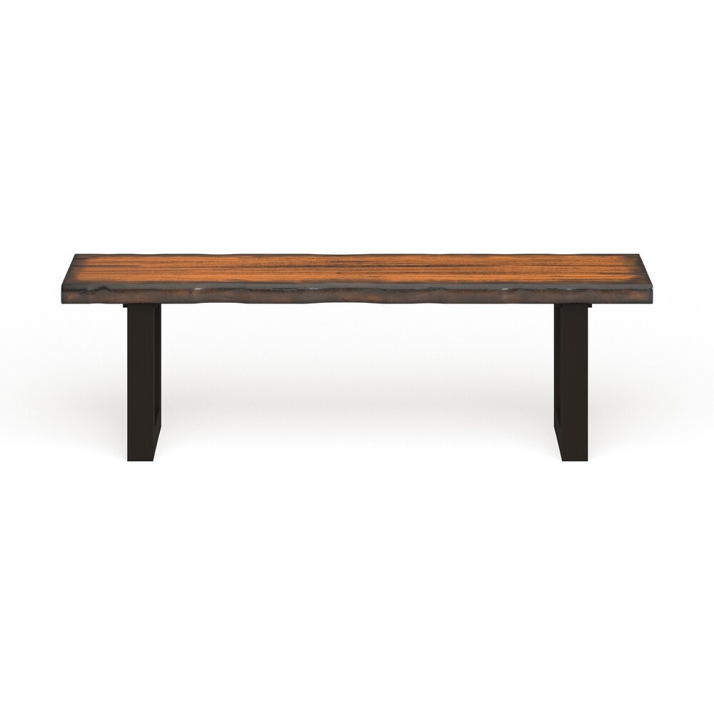 Divo Rustic Oak Solid Wood U shaped Dining Bench by Furniture of America