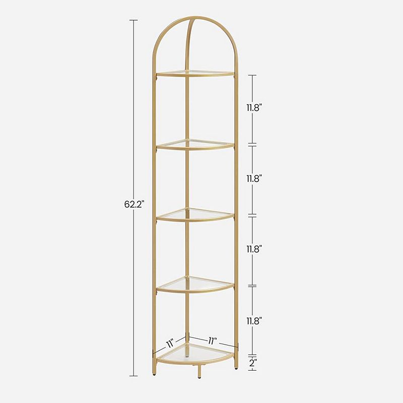 BreeBe 5-Tier Glass Corner Storage Shelf