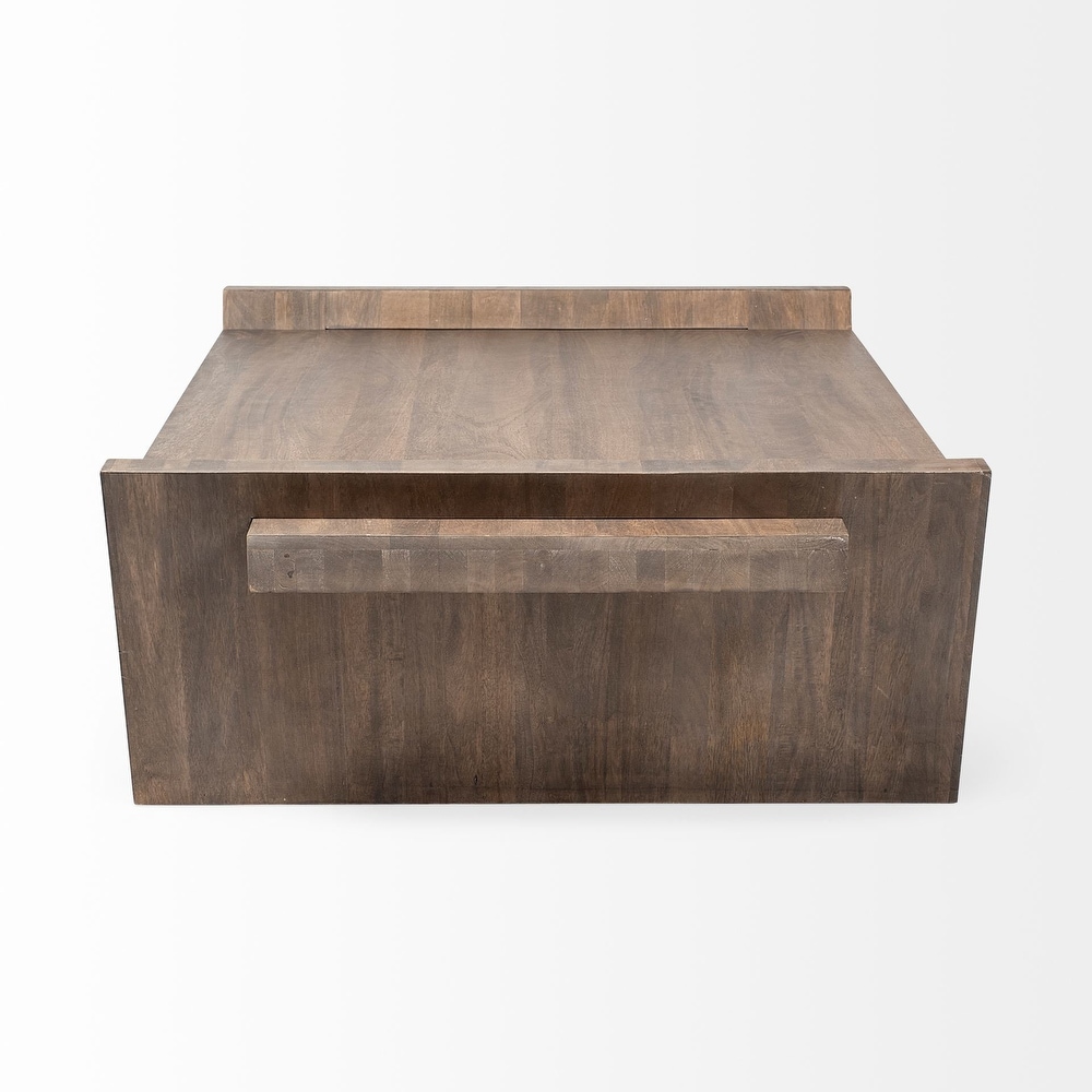 Elaine Natural Brown Solid Wood Top   Base Coffee Table