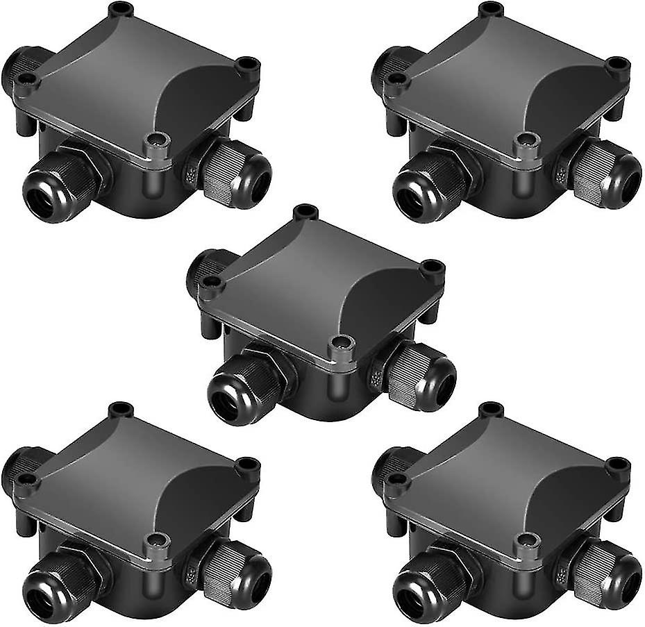 Set Of 5 Waterproof Junction Boxes Ip68 230 V Black