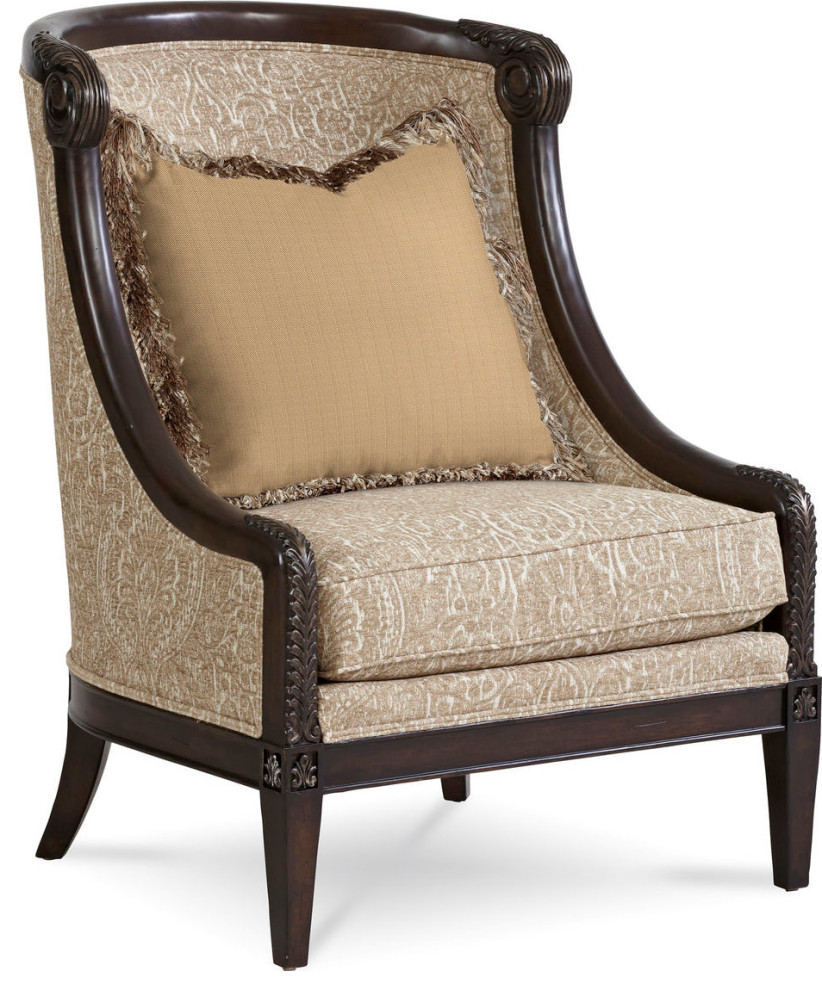 Giovanna Azure Carved Wood Accent Chair   Transitional   Armchairs And Accent Chairs   by HedgeApple  Houzz