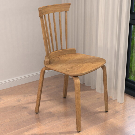 Solid Wood Slat Back Windsor Chair (Set of 2) W760...