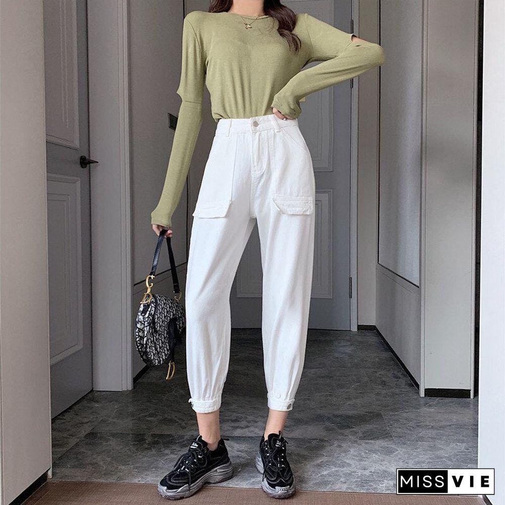 Woman Jeans High Waist Clothes White Wide Leg Denim Clothing Streetwear Vintage Spring Summer Fashion Harajuku Loose Pants