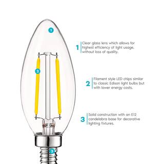 LUXRITE 40-Watt Equivalent B10 Dimmable LED Bulbs UL Listed 4000K Cool White (24-Pack) LR21576-24PK