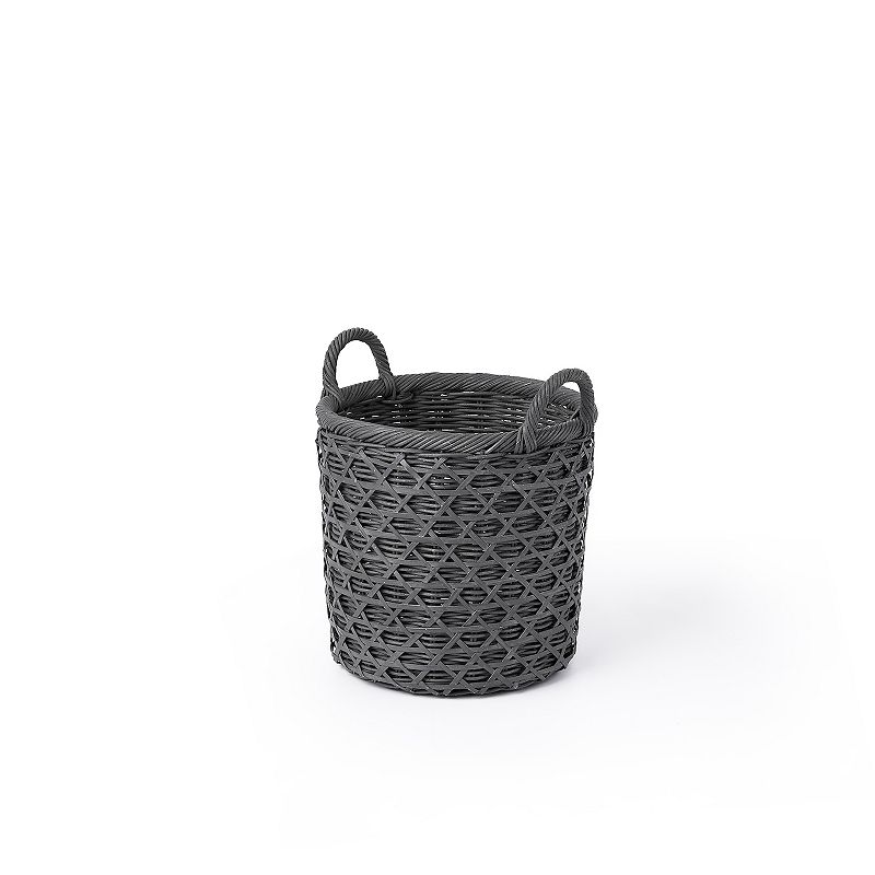 Saddle River Rattan and Bamboo Diamond-Weave Basket 3-piece Set