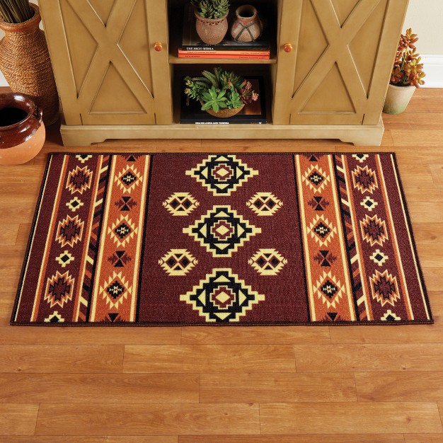 Collections Etc Aztec Printed Skid resistant Accent Rug