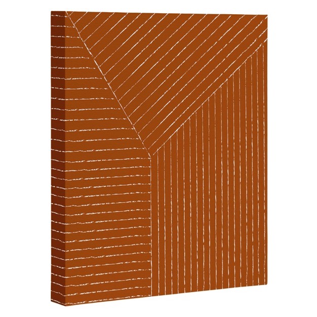 Summer Sun Home Art Lines Rust Unframed Wall Canvas Deny Designs