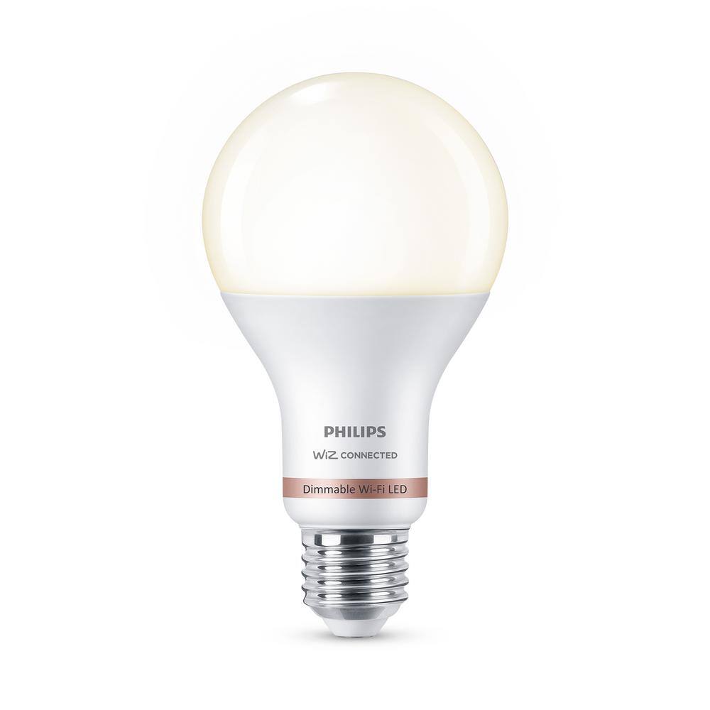 Philips 100-Watt Equivalent A21 LED Smart Wi-Fi Light Bulb Soft White (2700K) powered by WiZ with Bluetooth (1-Pack) 562371