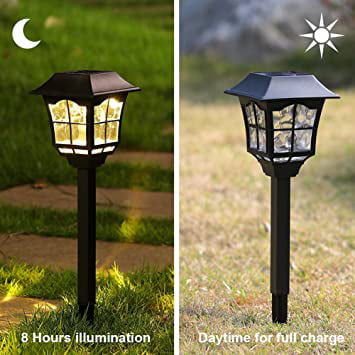 Maggift 8 Lumens Solar Pathway Lights Solar Garden Lights Outdoor Solar Landscape Lights for Lawn Patio Yard Pathway Walkway， 6 Pack