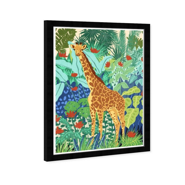 X 21 quot Contemporary Colorful Giraffe Framed Wall Art Print Green Wynwood Studio