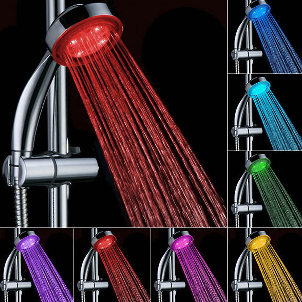 LED Colorful Handheld Shower Head Temperature Control Hand Shower Sprayer for Home Bathroom