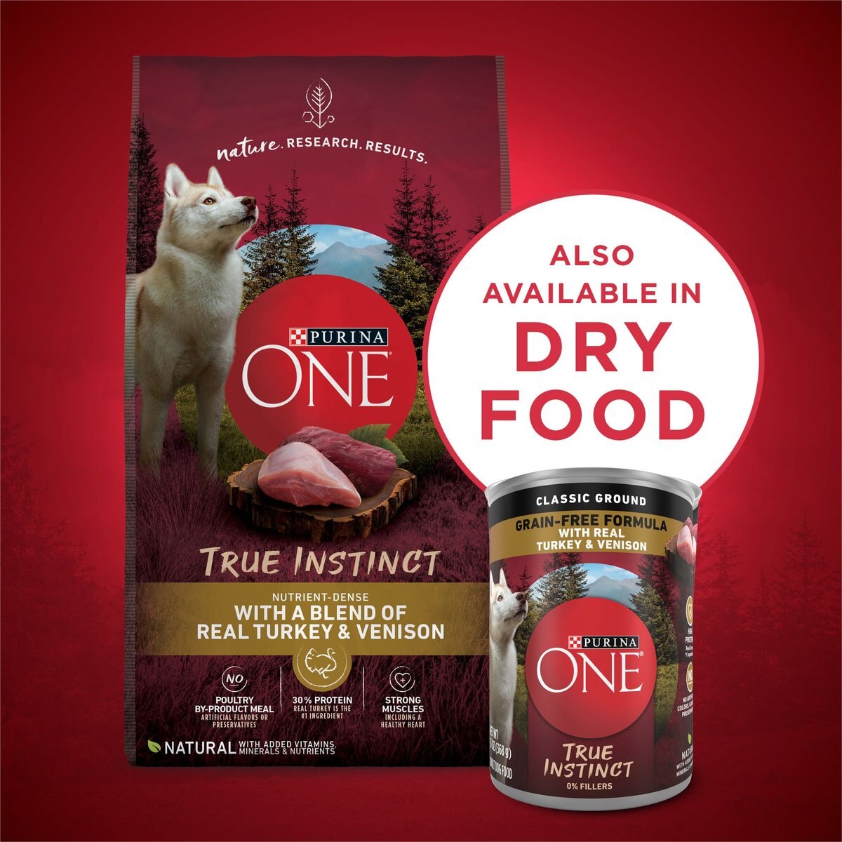 Purina ONE SmartBlend True Instinct Classic Ground with Real Turkey and Venison Canned Dog Food