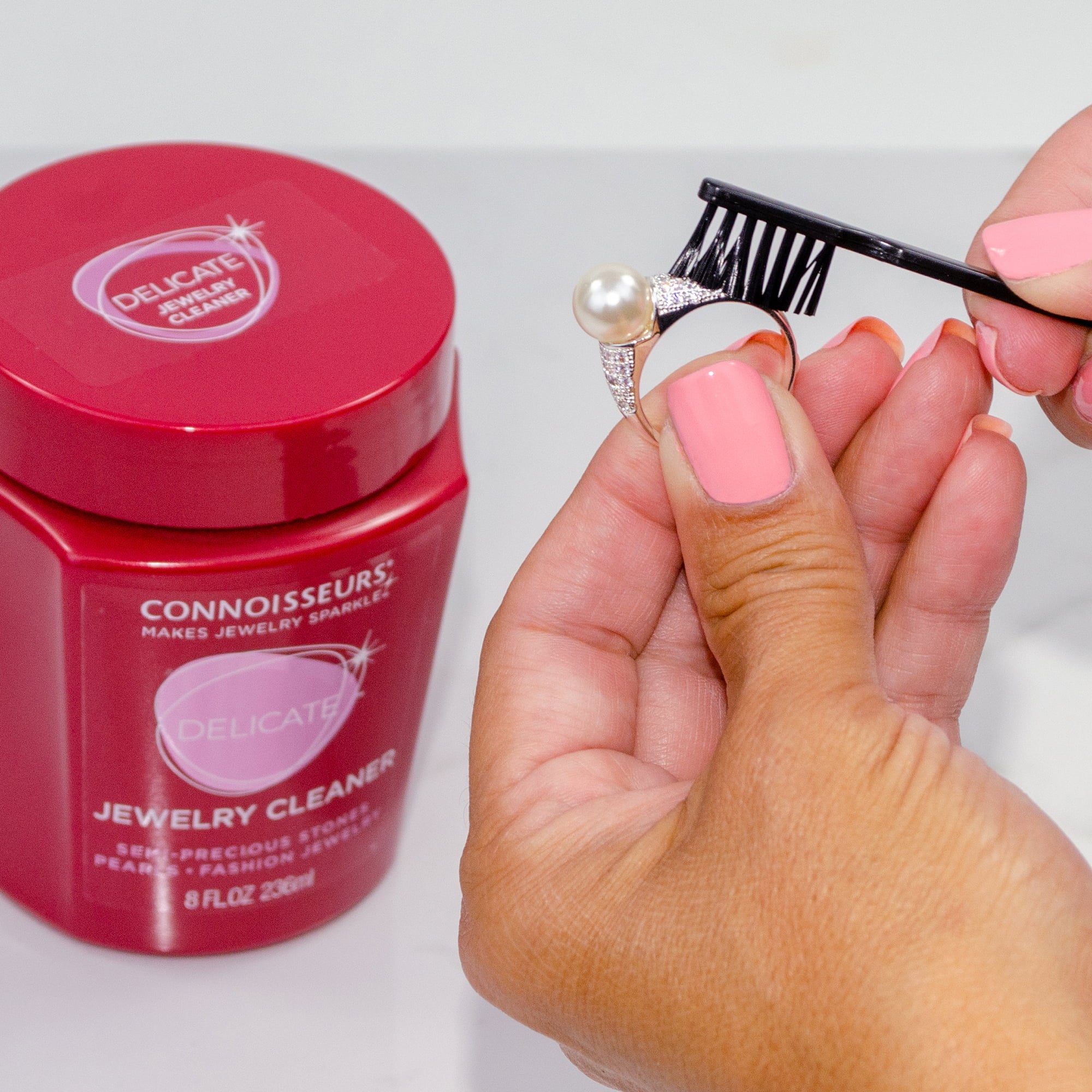 Connoisseur's Delicate Liquid Dip Jewelry Cleaner in Red Packaging