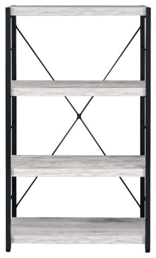 Bookshelf  Antique White/Black   Industrial   Bookcases   by VirVentures  Houzz