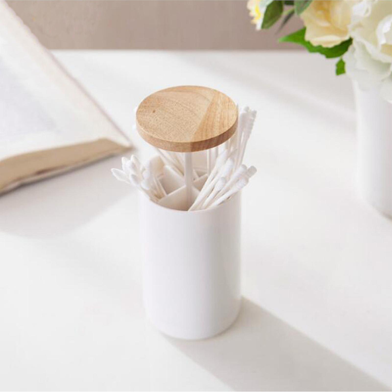 White Pop-up Cotton Swabs Holder Toothpick Dispenser