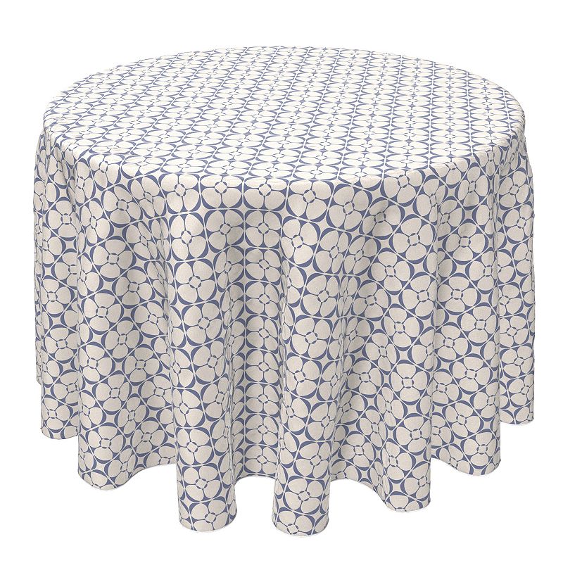 Round Tablecloth， 100% Cotton， 60 Round， Rounded Floral Shapes