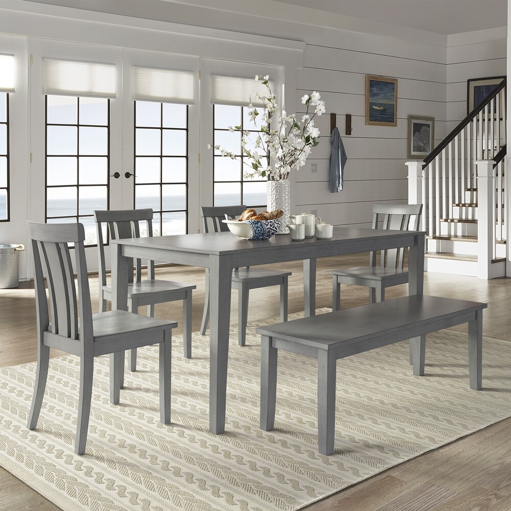 Wilmington II 60 Inch Rectangular Antique Grey Dining Set by iNSPIRE Q Classic