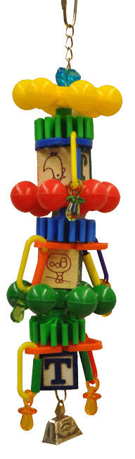 A  E Happy Beaks Spin Tower Bird Toy