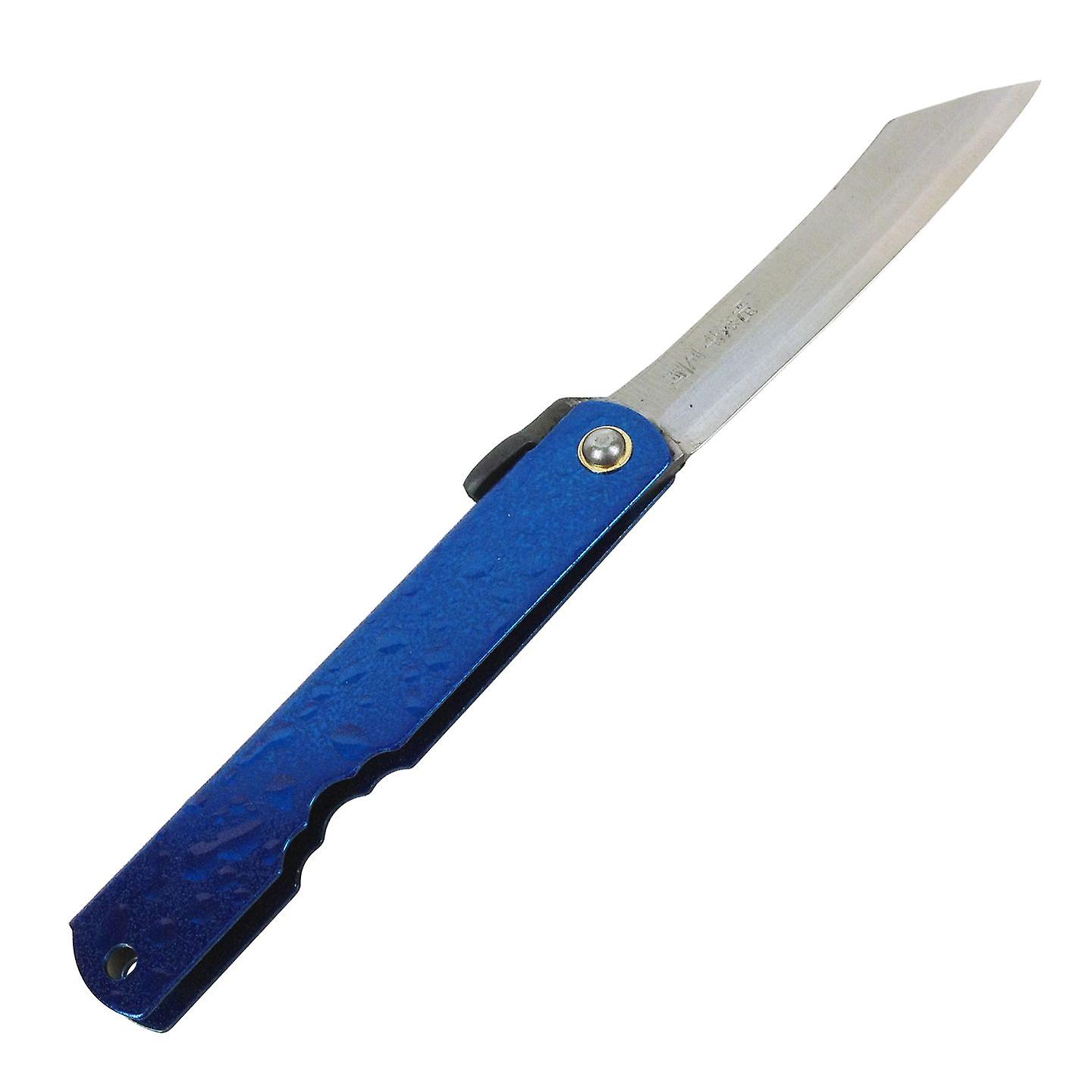 Higonokami Blue 75mm Japanese Friction Folding All Purpose Pocket Knife Tool， with Water Droplets Design， for Cutting and Whittling Wood