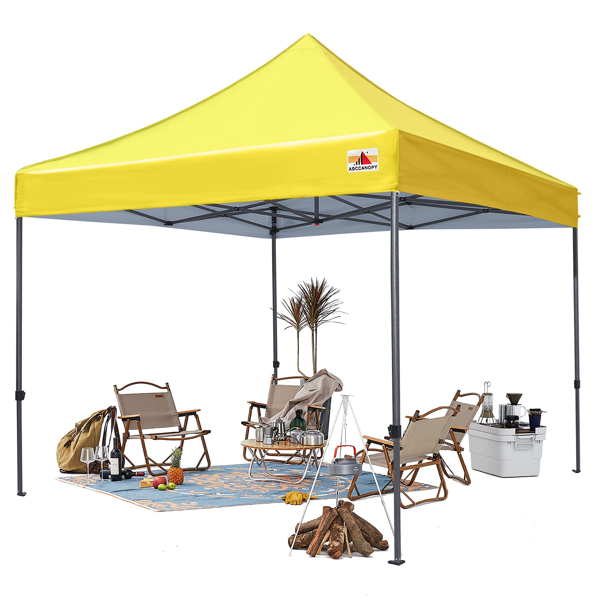 ABCCANOPY 10ft x 10ft Sturdy Instant Shelter Metal Outdoor Pop up Canopy，Yellow