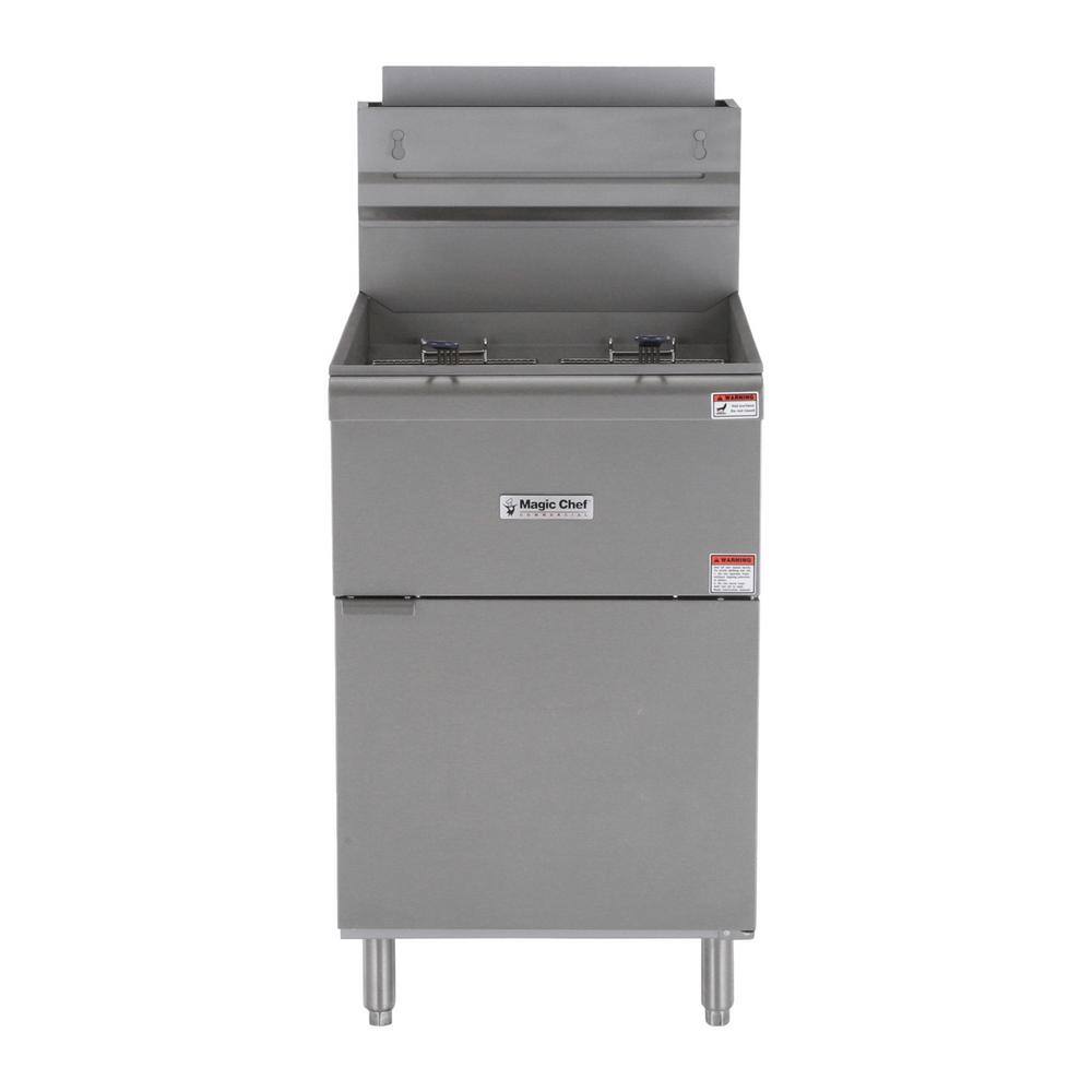 Magic Chef 52 Qt. Stainless Steel Commercial Natural Gas Fryer MCCGF70A