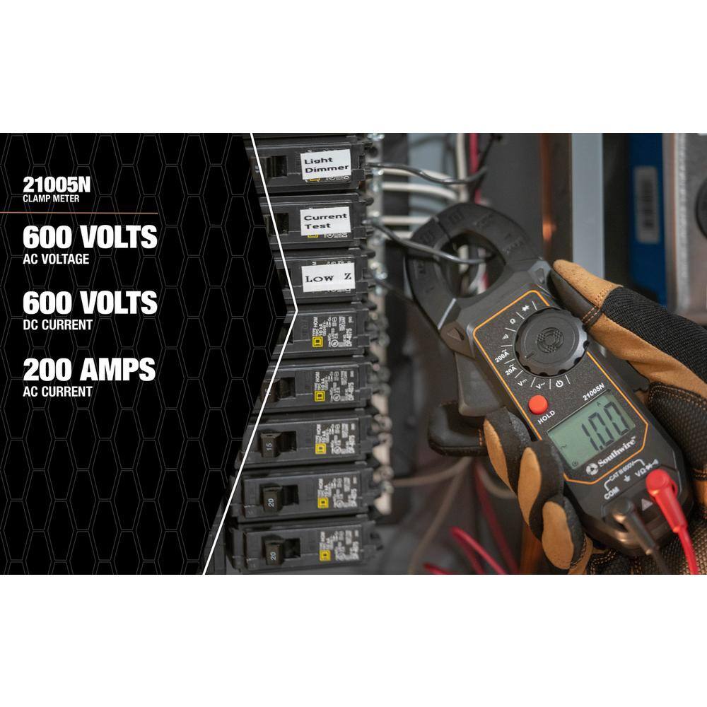 Southwire Clamp Meter Kit Consisting of 200 Amp AC Clamp Meter AC Line Splitter and 120-Volt AC GFCI Receptacle Tester 65031440