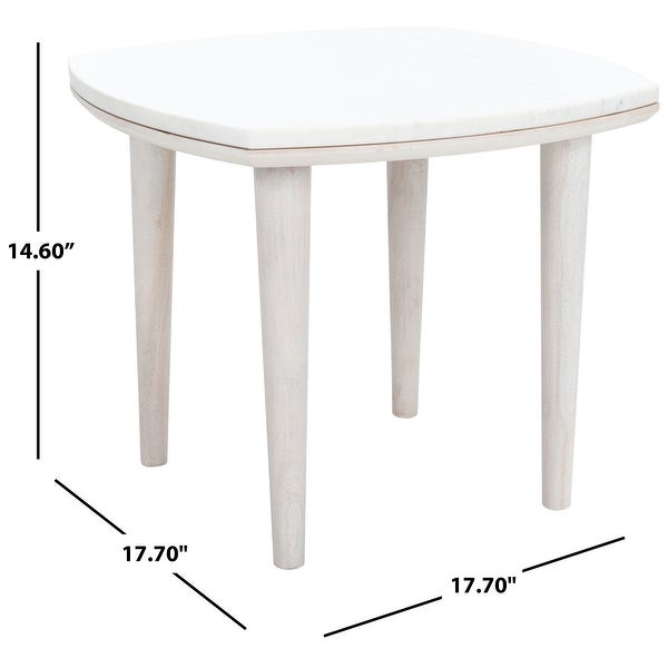 SAFAVIEH Lara Marble Living Room Accent Side Table - 17.7