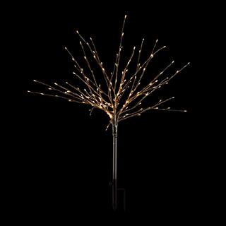 39 in. Tall Silver Metallic Foil Tree Stake with Warm White LED Lights CRD128WW