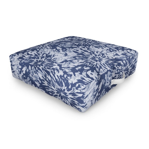 Emanuela Carratoni Blue Tie Dye Outdoor Floor Cushion Deny Designs