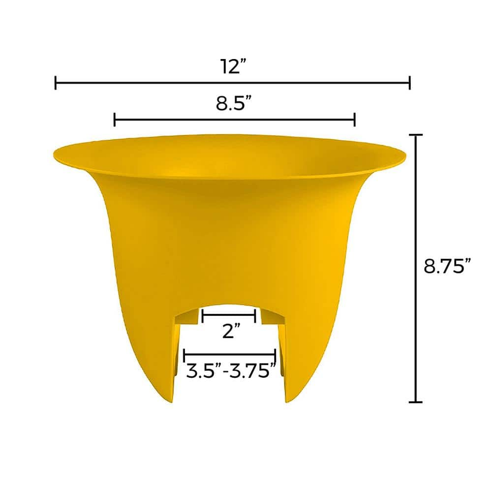 Bloem Modica 12 in. Earthy Yellow Plastic Deck Rail Planter MR1223