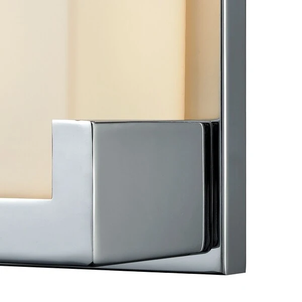 Balcony 1-Light Vanity Sconce in Polished Chrome with Opal White Glass