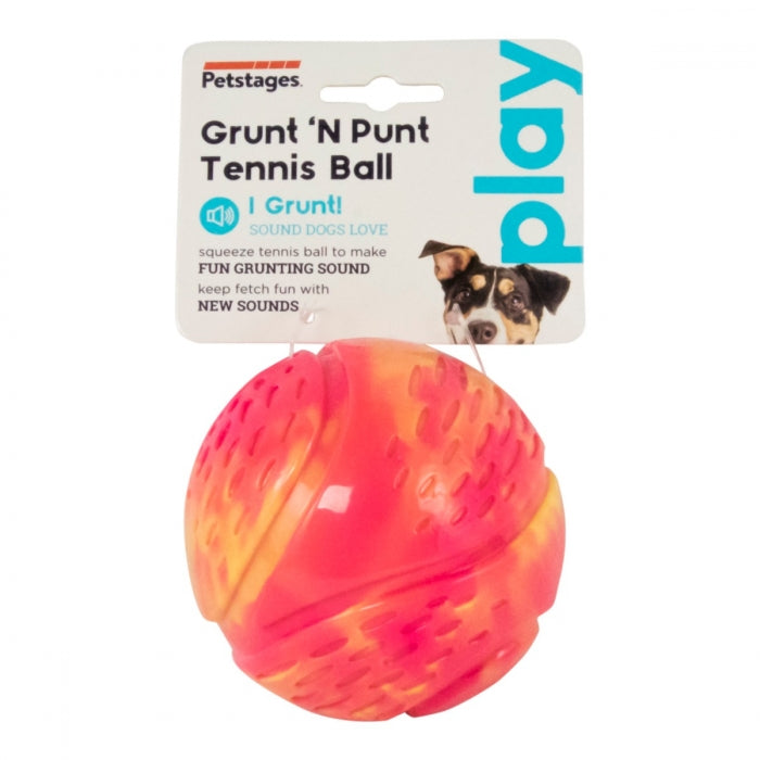 Grunt N Punt Tennis Ball Dog Toy - Pink