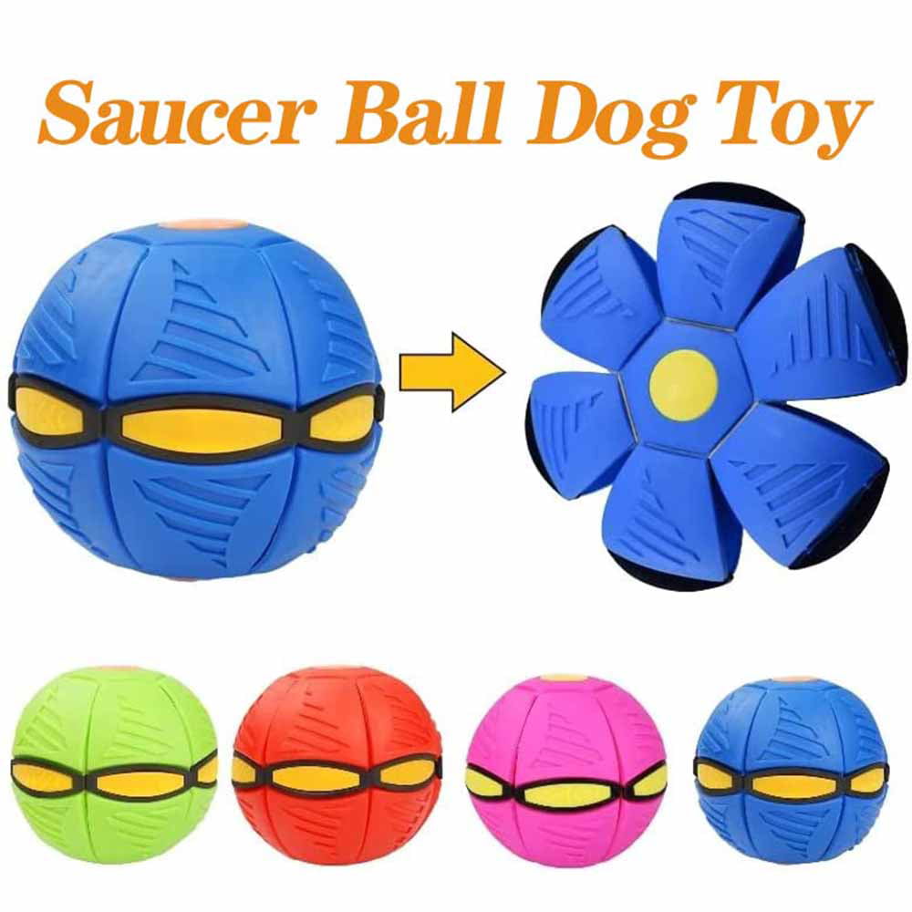 Ugerlov 2023 New Pet Toy Flying Saucer Ball，Flying Saucer Ball Dog Toy，Flying Saucer Dog Toy (Blue，6 Light Models)