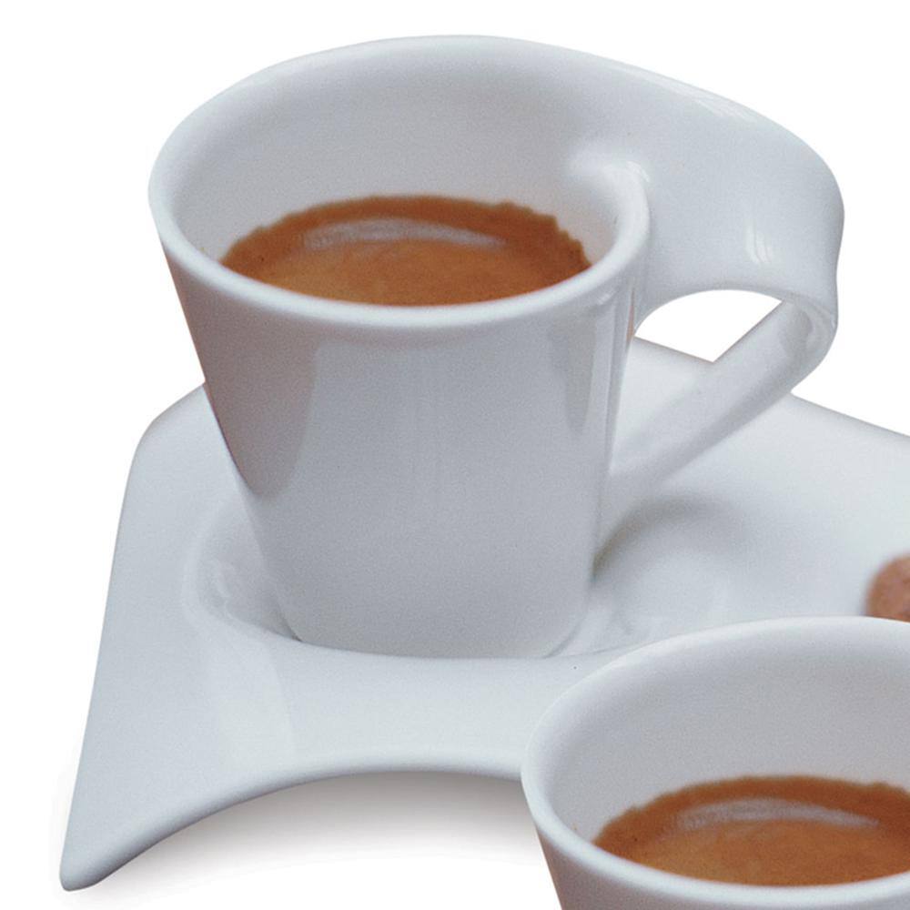 Villeroy  Boch New Wave Caffe White 2.5 oz. Espresso for 2 (6-Piece Set) 1024847556