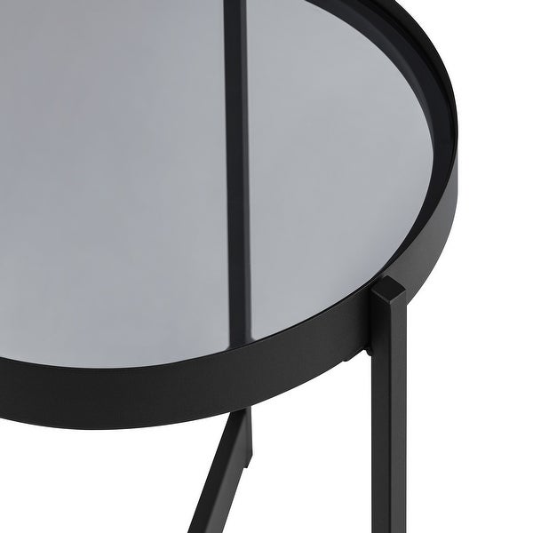 Middlebrook Designs Contemporary Smoked Glass-Top Side Table