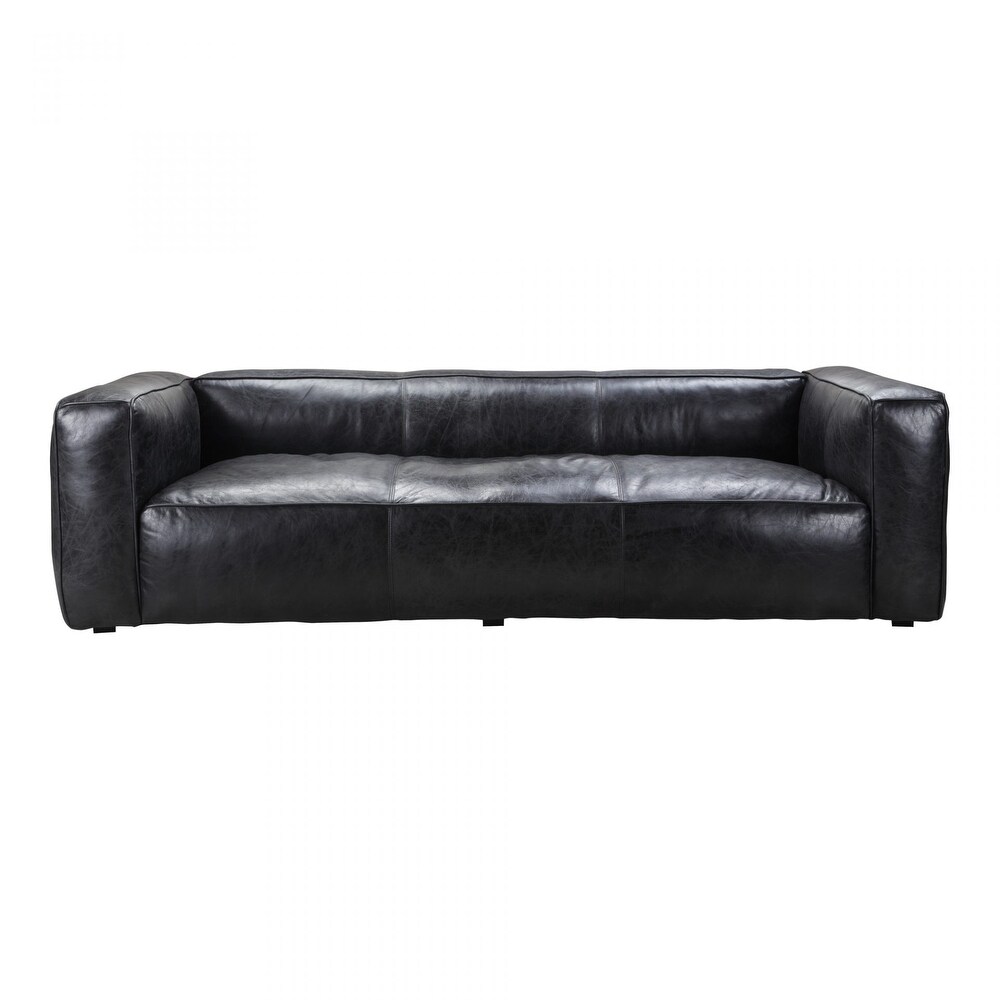 Macari Kial Modern Leather Square Arm Sofa