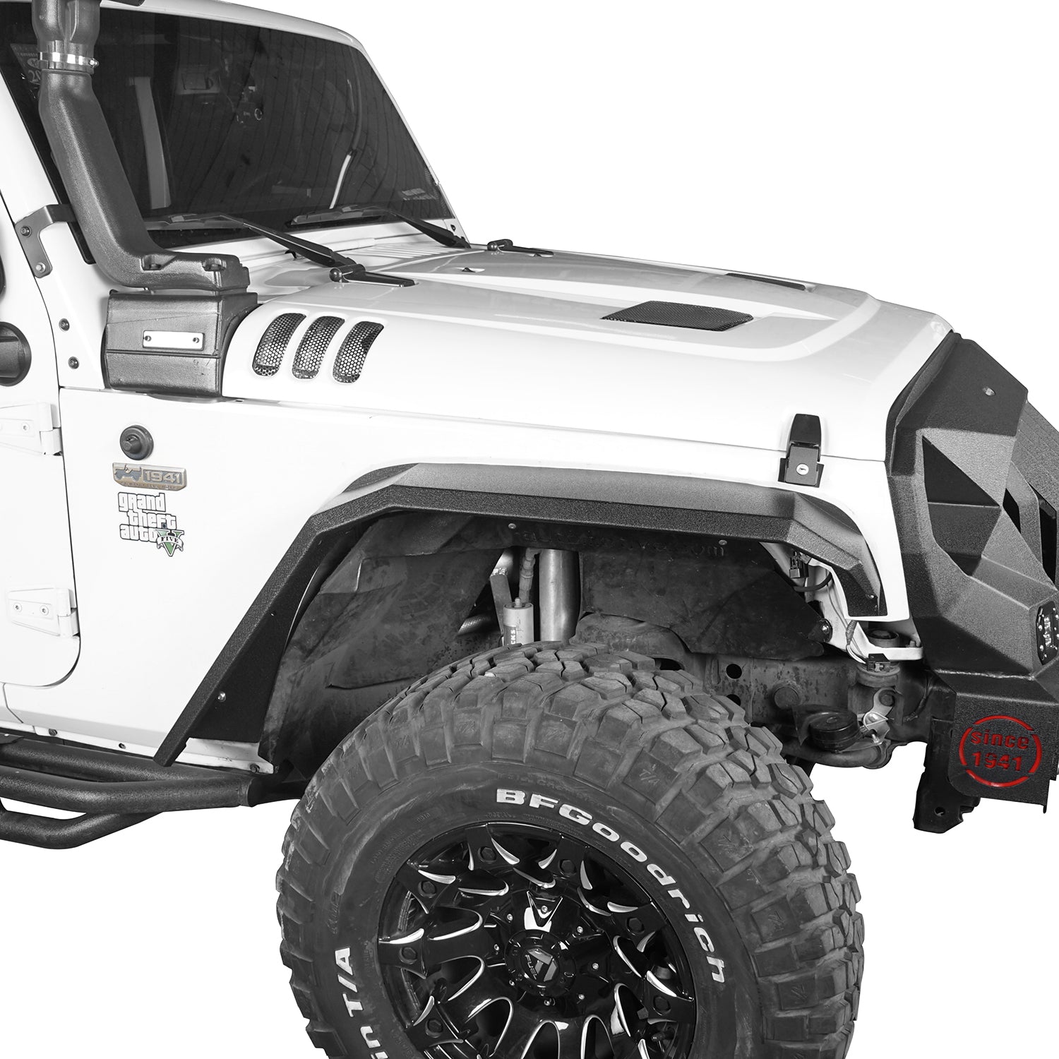 Hooke Road Fits Jeep Wrangler JK 2007-2018 Flat Tube Front and Rear Fender Flares